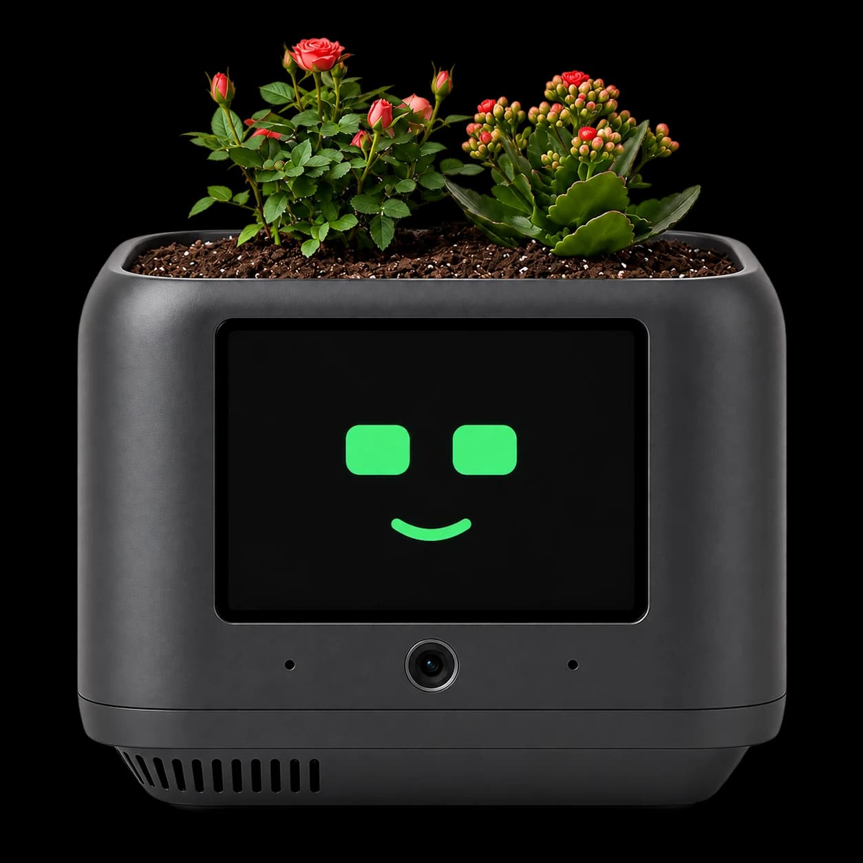 Melo, a smart plant pot with a face